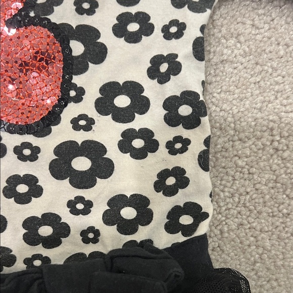 Good🎉 Condition FLAPADOODLES Floral Long Sleeve Dress with Black Tulle Skirt, 2T - Picture 4 of 13